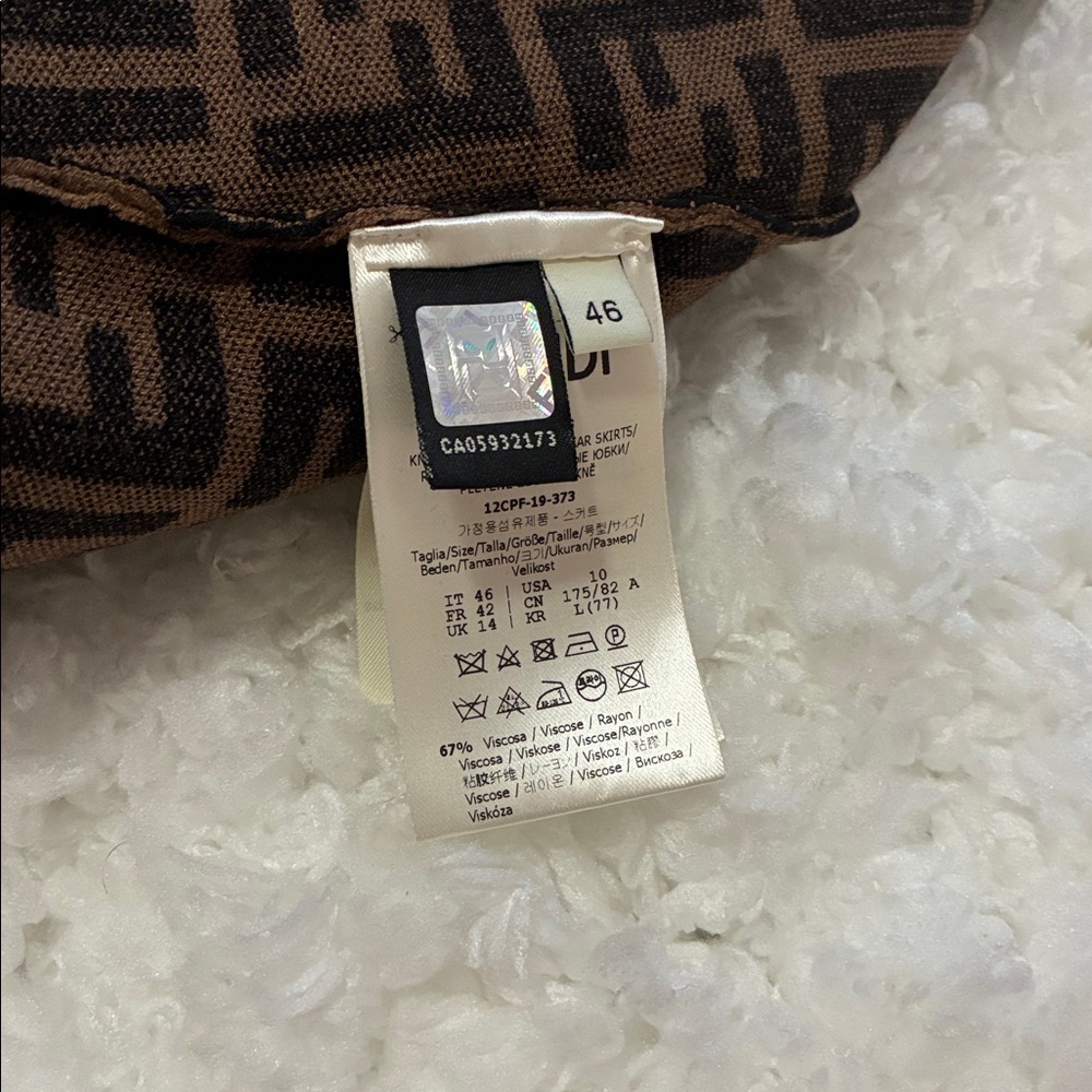 Fendi Brown & Black FF Logo Knit Pencil Skirt - Picture 9 of 9